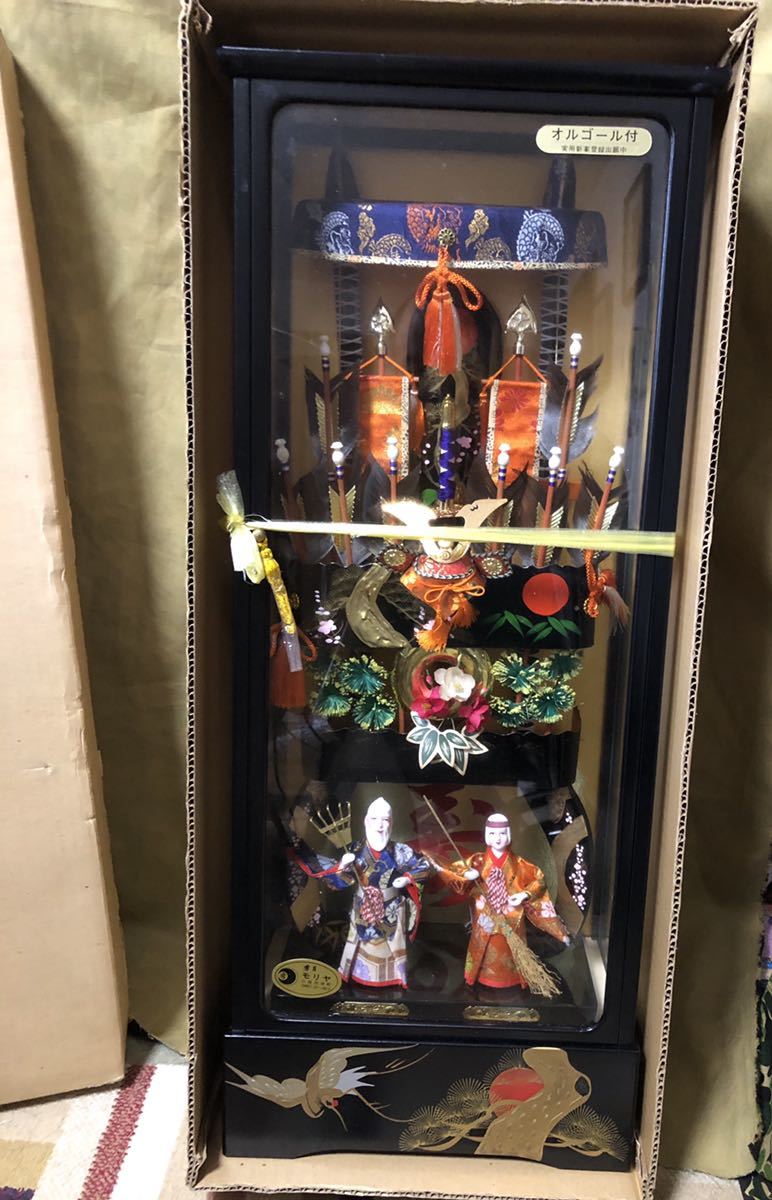 御破魔弓飾 五月人形 オルゴール付き 二十号 ガラスケース(五月人形 