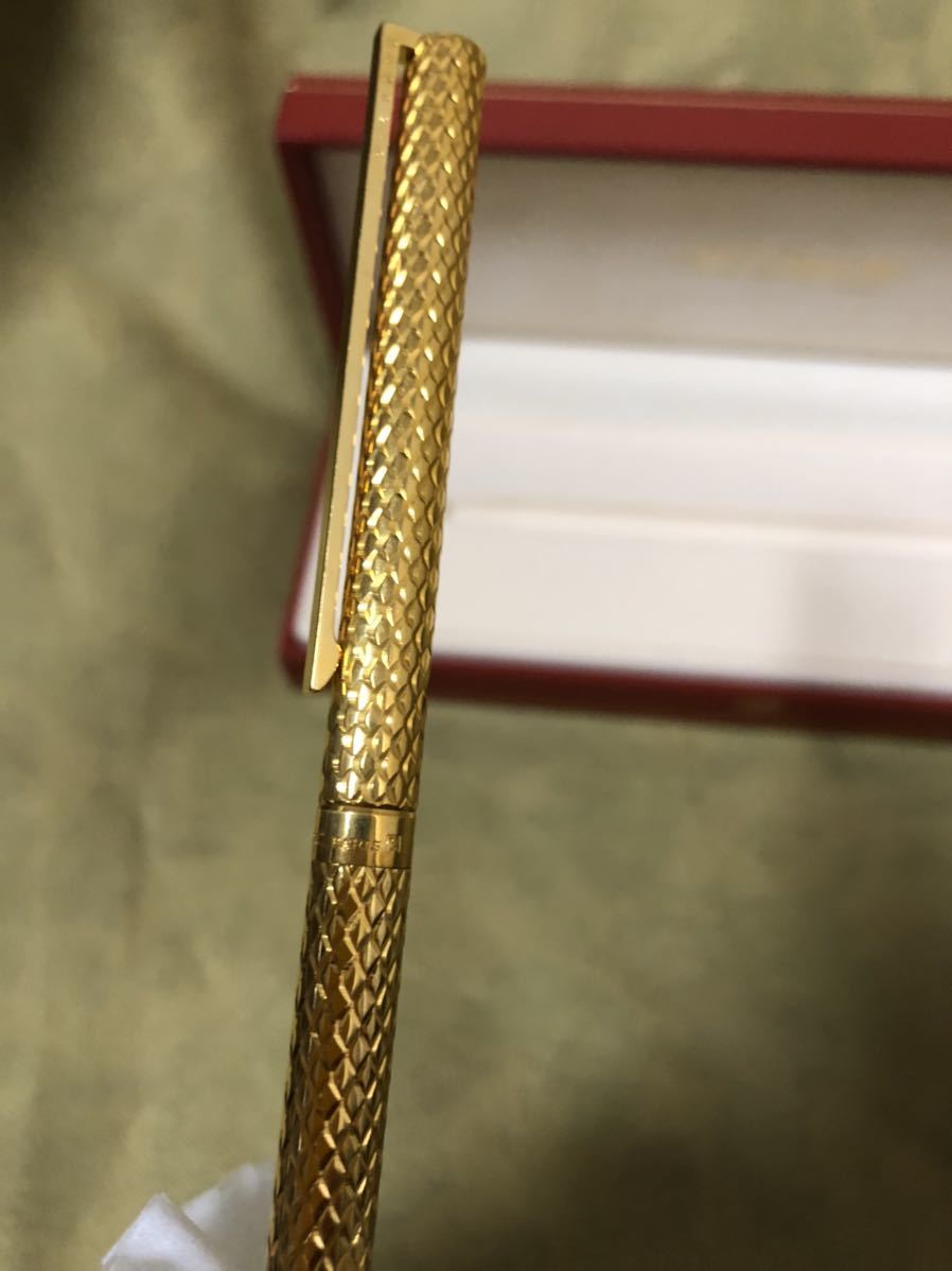 S.T.Dupont Dupont шариковая ручка Gold поворотный чернила чёрный прекрасный товар 