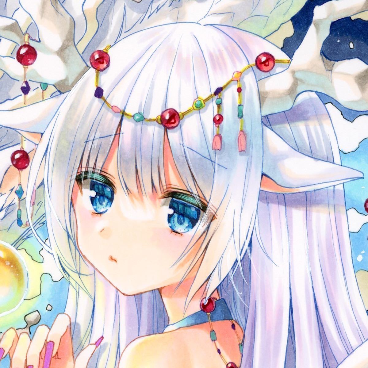 ヤフオク 手描きイラスト オリジナル 白龍ちゃん コピック ヤフオク 手描きイラスト オリジナル 白龍ちゃん コピック