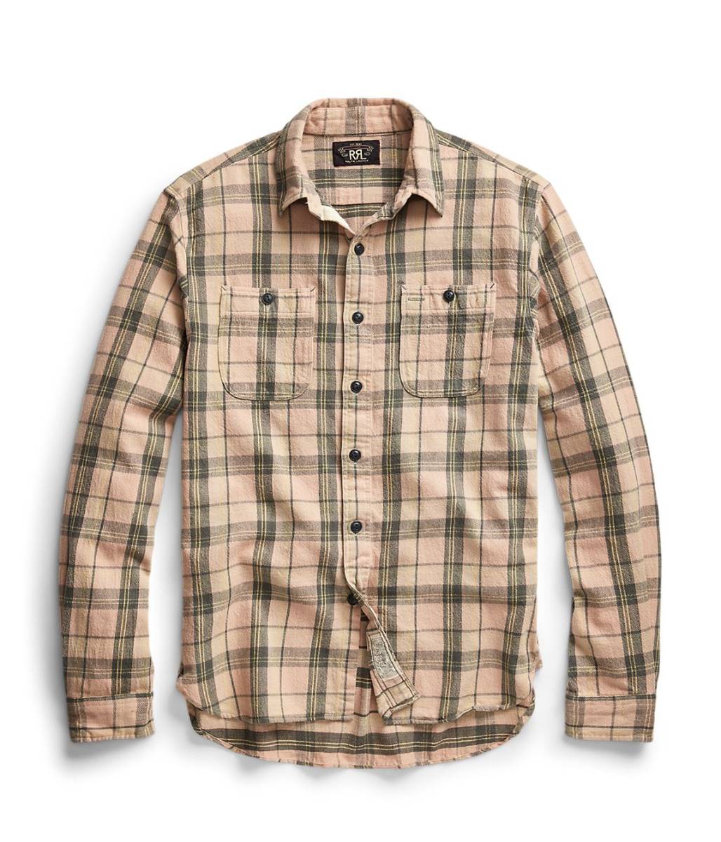 上品 新品*RRL*プラッド ワークシャツ*XS チェックネルシャツ* ダブル
