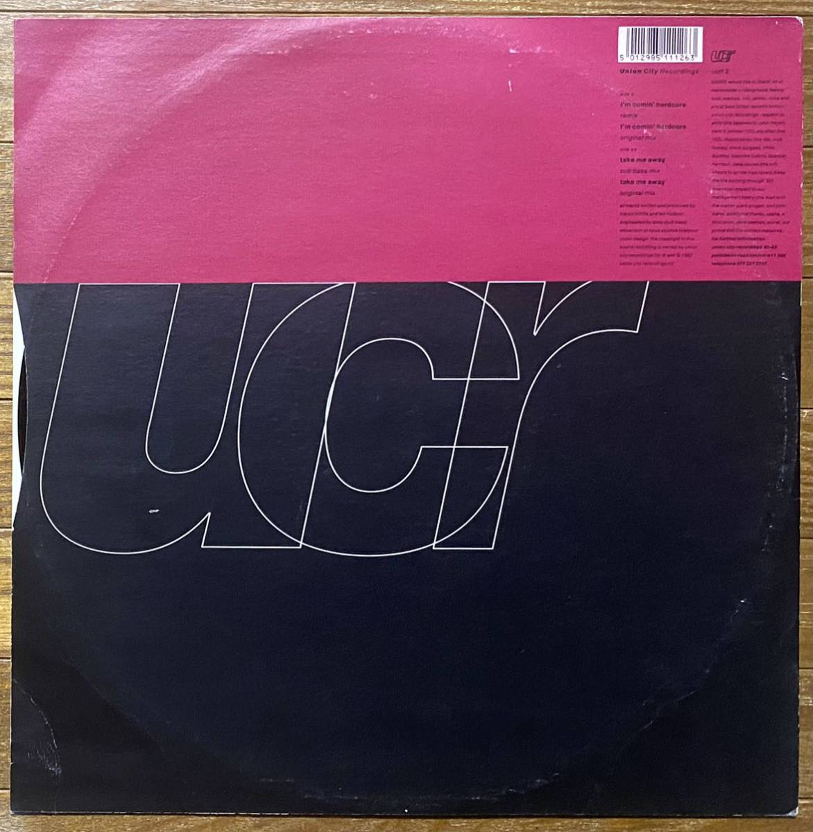 即決！1992・ハードコア・テクノ・ブレイクビート / M.A.N.I.C. - I'm Comin' Hardcore / Take Me Away / Union City Recordings - ucrt 2_画像2