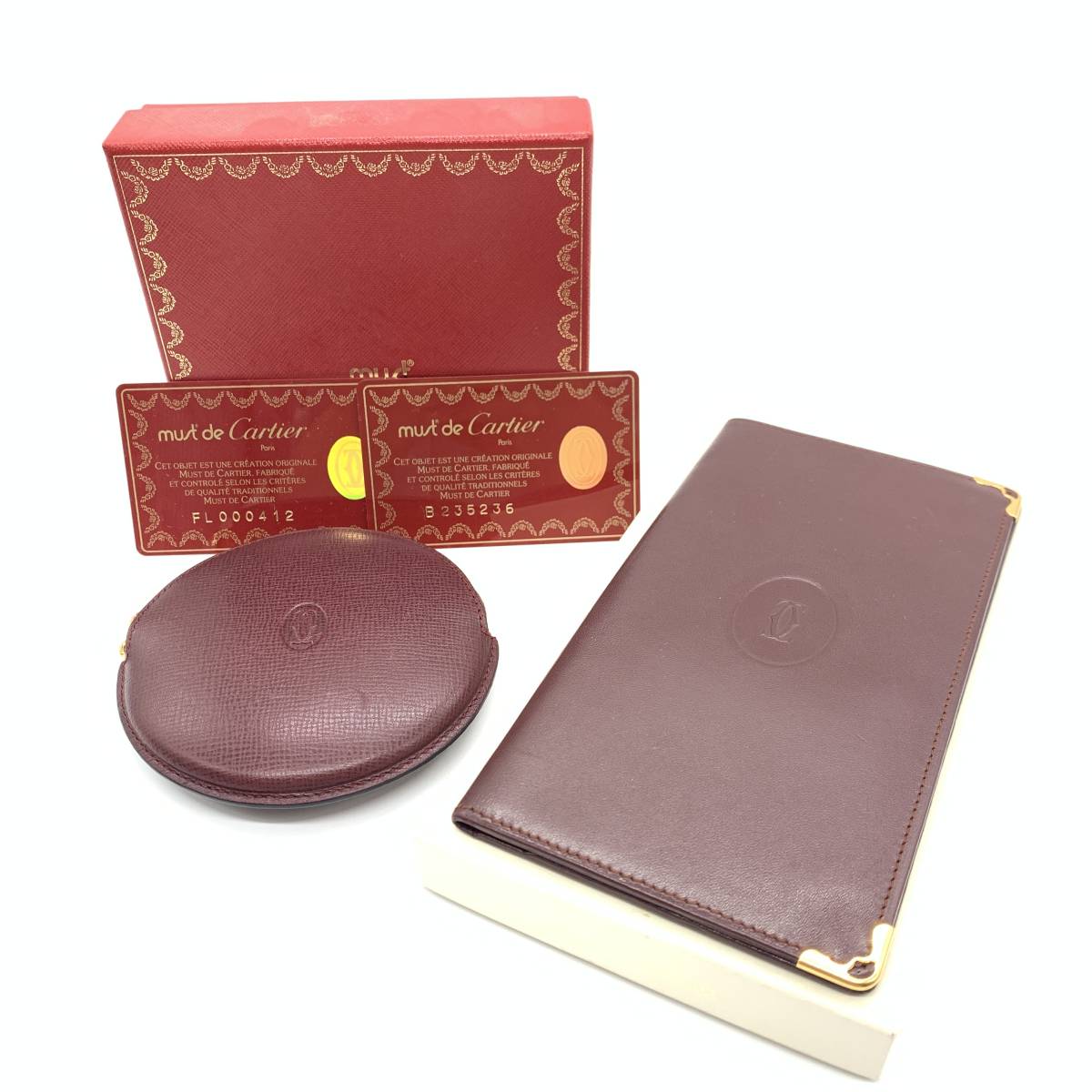 □【美品】Cartier カルティエ マストライン レザー 丸型 コインケース