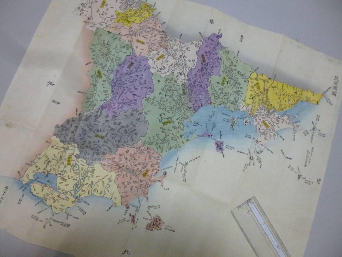 美品:筑前国図 彫工博多 藤善兵衛 福岡興津島 木版色刷 江戸 美品:筑前国図 彫工博多 藤善兵衛 福岡興津島 木版色刷 江戸