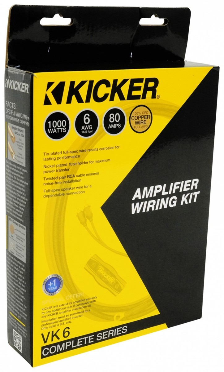 ■USA Audio■キッカー Kicker 新型 VK6（47VK6）, 6ゲージアンプ配線キット●税込_画像3