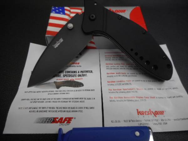 ナイフ　折り畳み　カーショー　USA 1630 BLK 黒艶消しブレード　箱入りです。