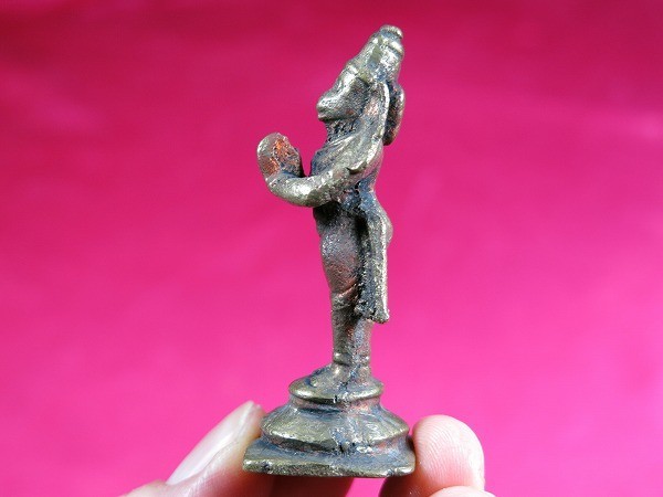 B　ハヌマーン立像　古銅　インド　ヒンドゥー教　インド神話 宗教美術　Hanuman 像　孫悟空　猿像_画像2
