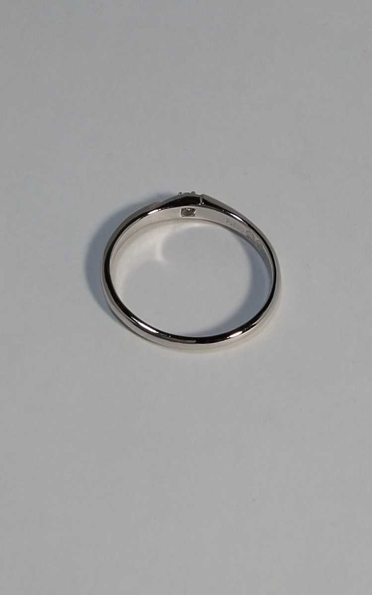 Ptダイヤリング!0.05ct.。ユニセックス感。「三越ジュエリー