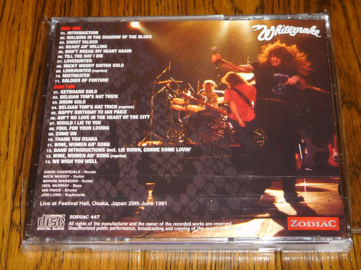 未開封新品 WHITESNAKE / OSAKA 1981 1ST NIGHT: DEFINITIVE MASTER 初回ナンバリングステッカー付 ZODIAC David Coverdale Jon Lordの画像2