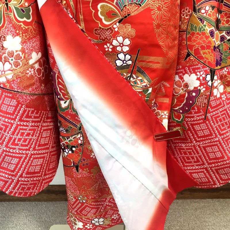 本物の 着物&袋帯&長襦袢 女児 七歳 七五三 糸巻 204mw42 金彩☆美品 蝶 7歳着物 本物の 着物&袋帯&長襦袢 女児 七歳 七五三 糸巻 204mw42 金彩☆美品 蝶 7歳着物
