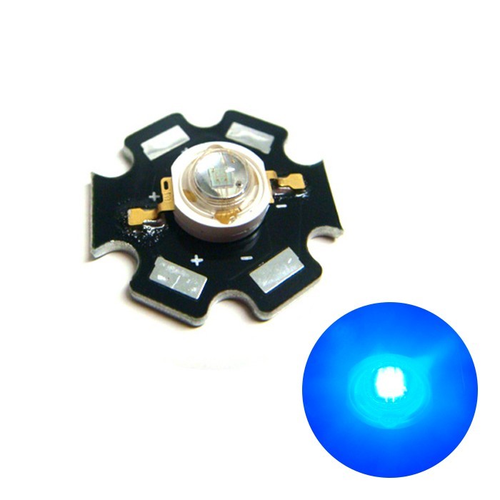 Edison POWER LED 3W 青色 EDEB-3LA1-1 星型ヒートシンク付き 50個