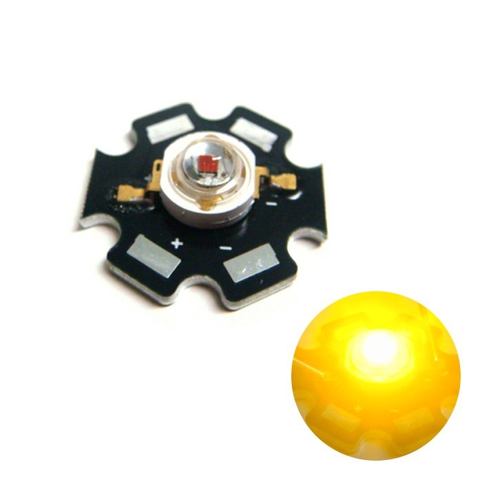 Edison POWER LED 1W 黄色 EDEA-1LA3 星型ヒートシンク付き 50個