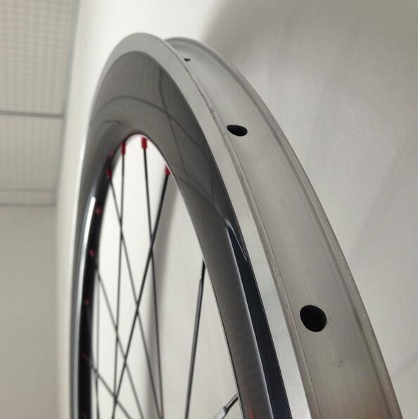 アルミブレーキ カーボンホイールセット 700C リム高60mm ロード/ピスト用 前後セット クリンチャー 自転車ホイール_画像3