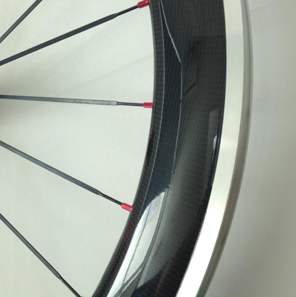 アルミブレーキ カーボンホイールセット 700C リム高60mm ロード/ピスト用 前後セット クリンチャー 自転車ホイール_画像2