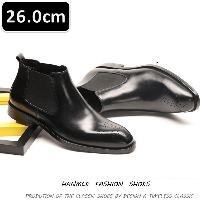 特別価格 靴 革靴 26.0cm サイズ ブラック ブーツ レザー ビジネス メンズ カジュアル 【221】 新品 柔らかい 軽量 通勤 屈曲性 26.0cm