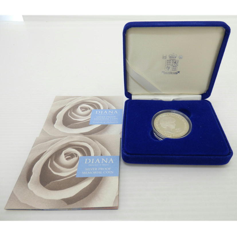 1円ROYAL MINT/ダイアナ妃 追悼記念 イギリス 5ポンド銀貨 ケース付