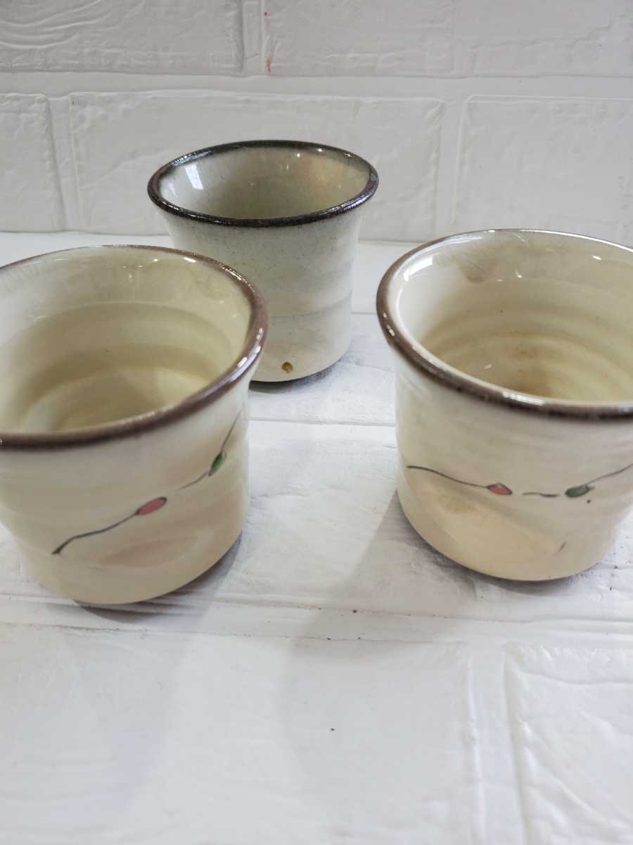 ウィンターセール 小石原焼(推定)夫婦湯呑み茶碗セット 食器