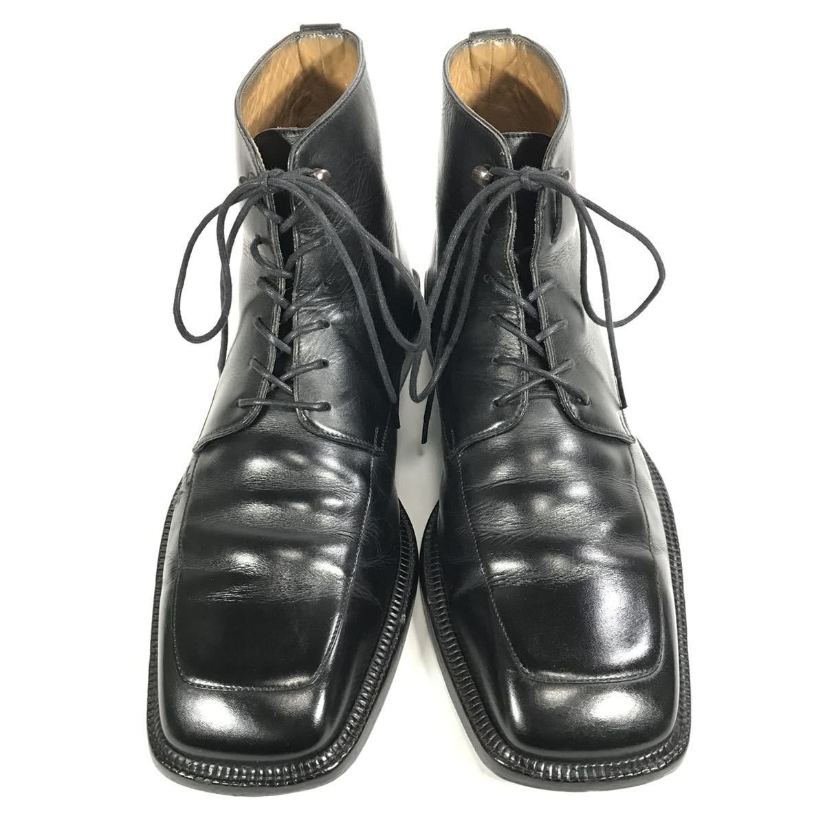 【ルイヴィトン】本物 LOUISVUITTON 靴 26cm 黒 ショートブーツ ハイカット ビジネスシューズ 本革 レザー 男性用 メンズ イタリア製 7 1/2_画像2
