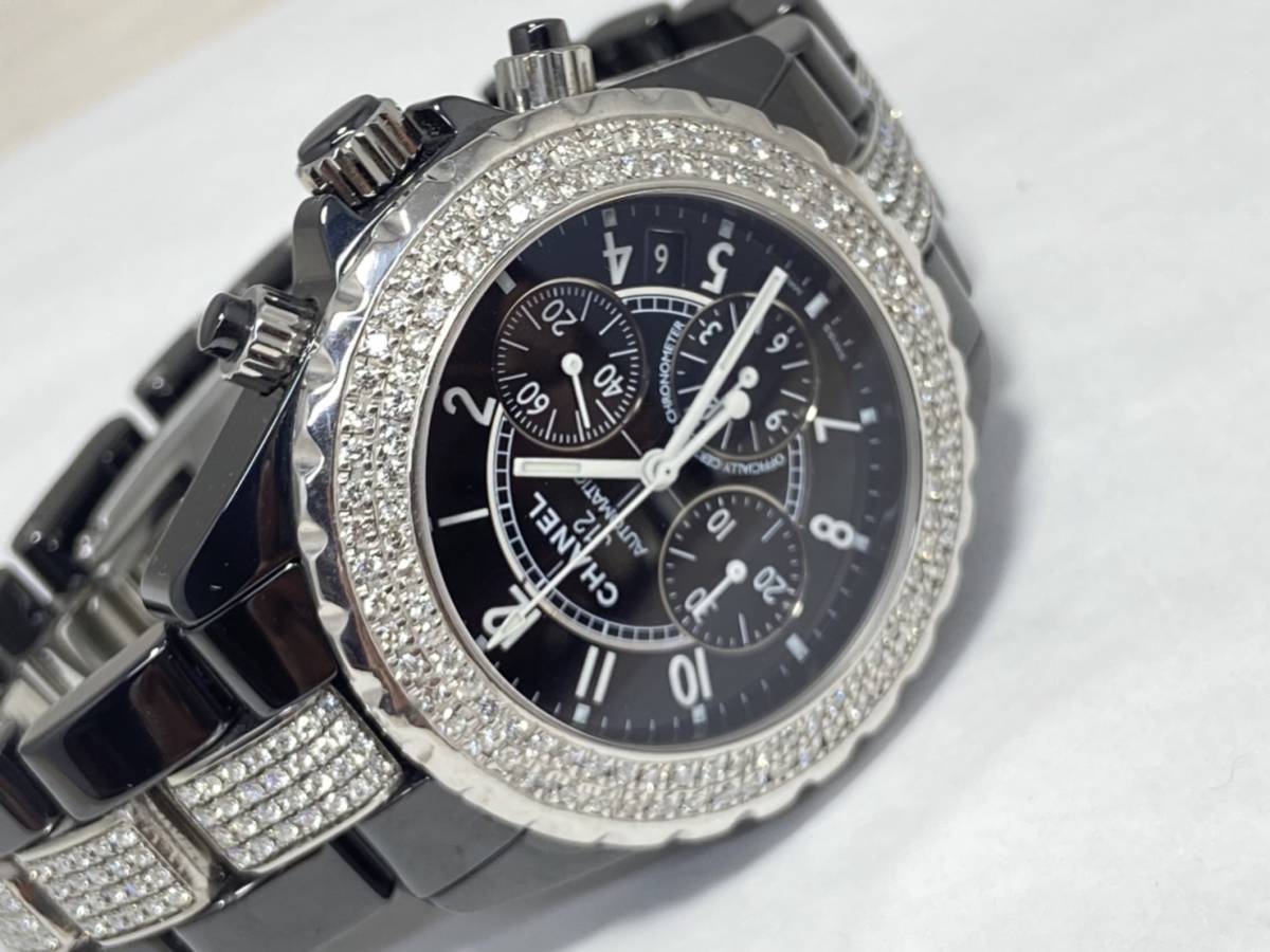  Chanel J12 chronograph 2 -ply diamond bezel 41mm& breath center diamond 