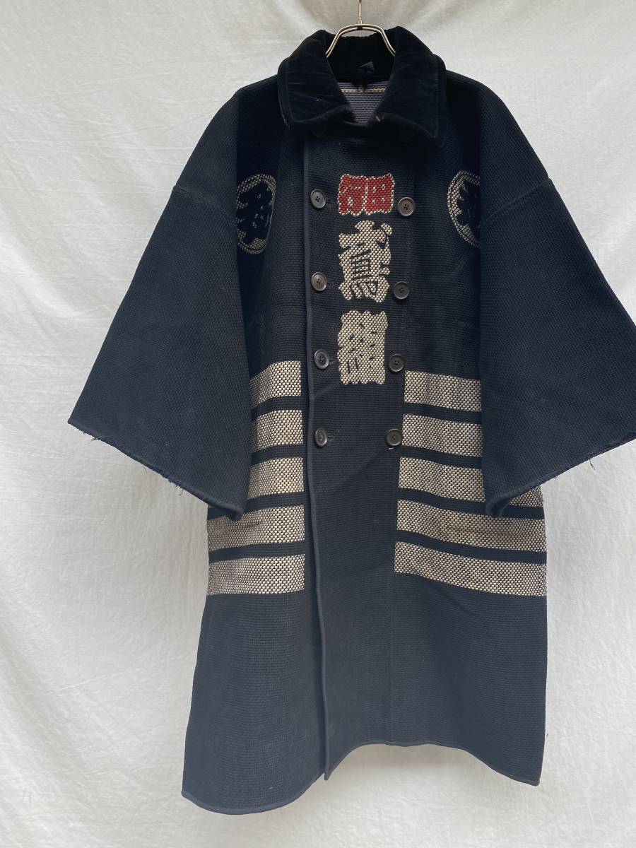 抜群の渋さ 刺し子 SASHIKO 藍染 親方 コート 別珍襟 半纏 ジャパンヴィンテージ JAPAN VINTAGE 行田 鳶組 20s30s 昭和初期 BORO 襤褸_画像5