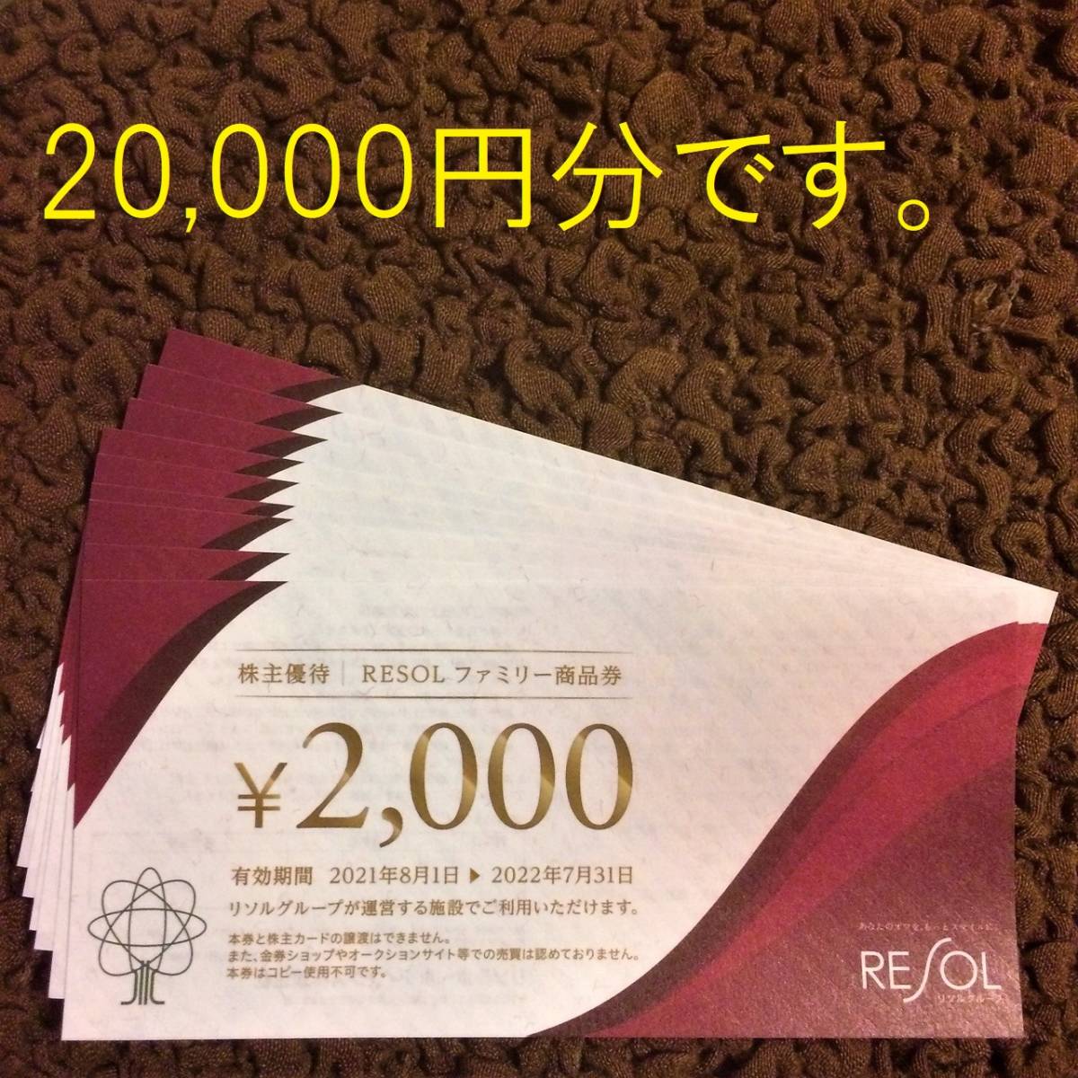 リソル 株主優待券 2万円分 - tempguard.io