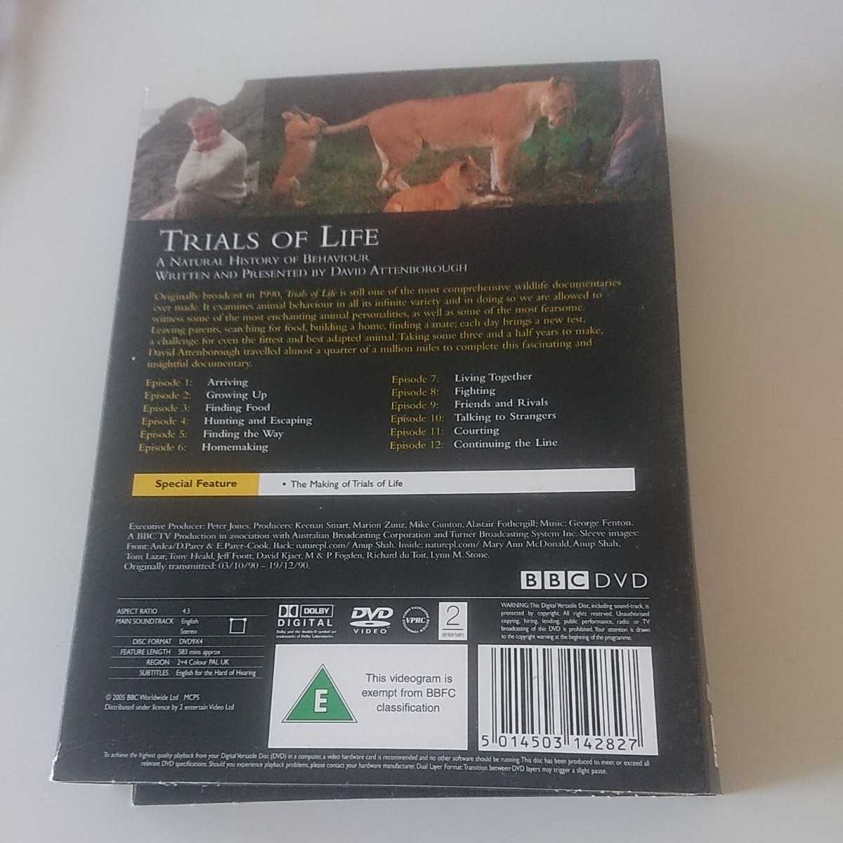 BBC DVD / TRIALS OF LIFE DAVID ATTENBOROUGH / インポートDVD 4枚組_画像2