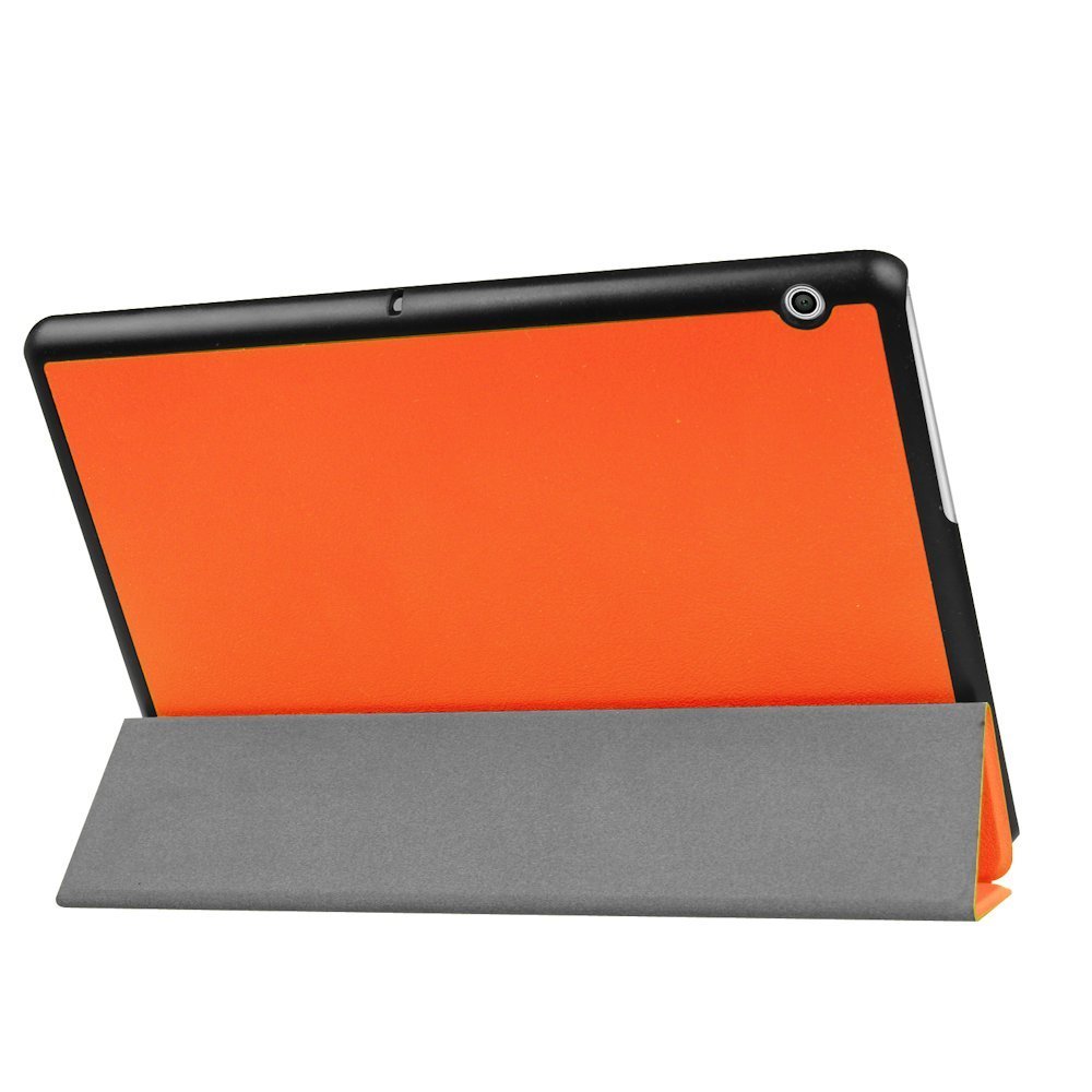 Huawei MediaPad T3 10 専用マグネット開閉式 スタンド機能付き専用三つ折ケース 薄型 軽量型 高品質PUレザーケース オレンジ_画像5