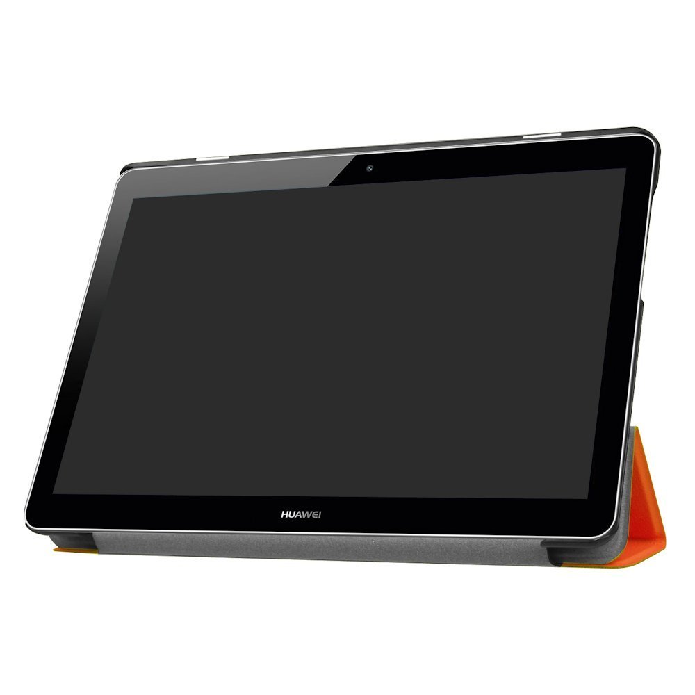 Huawei MediaPad T3 10 専用マグネット開閉式 スタンド機能付き専用三つ折ケース 薄型 軽量型 高品質PUレザーケース オレンジ_画像6