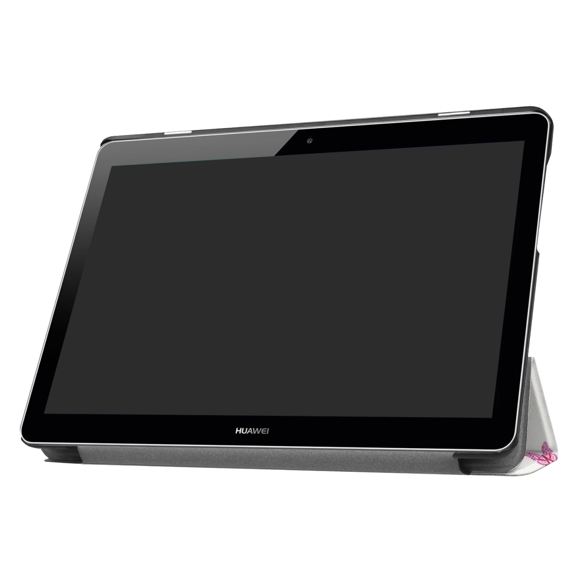 Huawei MediaPad T3 10 専用マグネット開閉式 スタンド機能付き専用三つ折ケース 薄型 軽量型 高品質PUレザーケース 蝶の少女_画像6