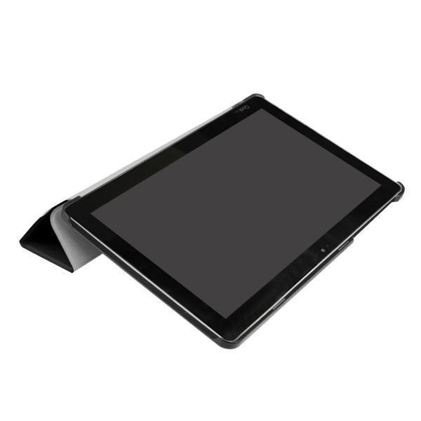au Qua tab PZ LGT32SWA 10.1インチタブレット専用 三つ折ケースマグネット開閉式 スタンド機能付き 高品質PUレザーケース ブラック_画像4