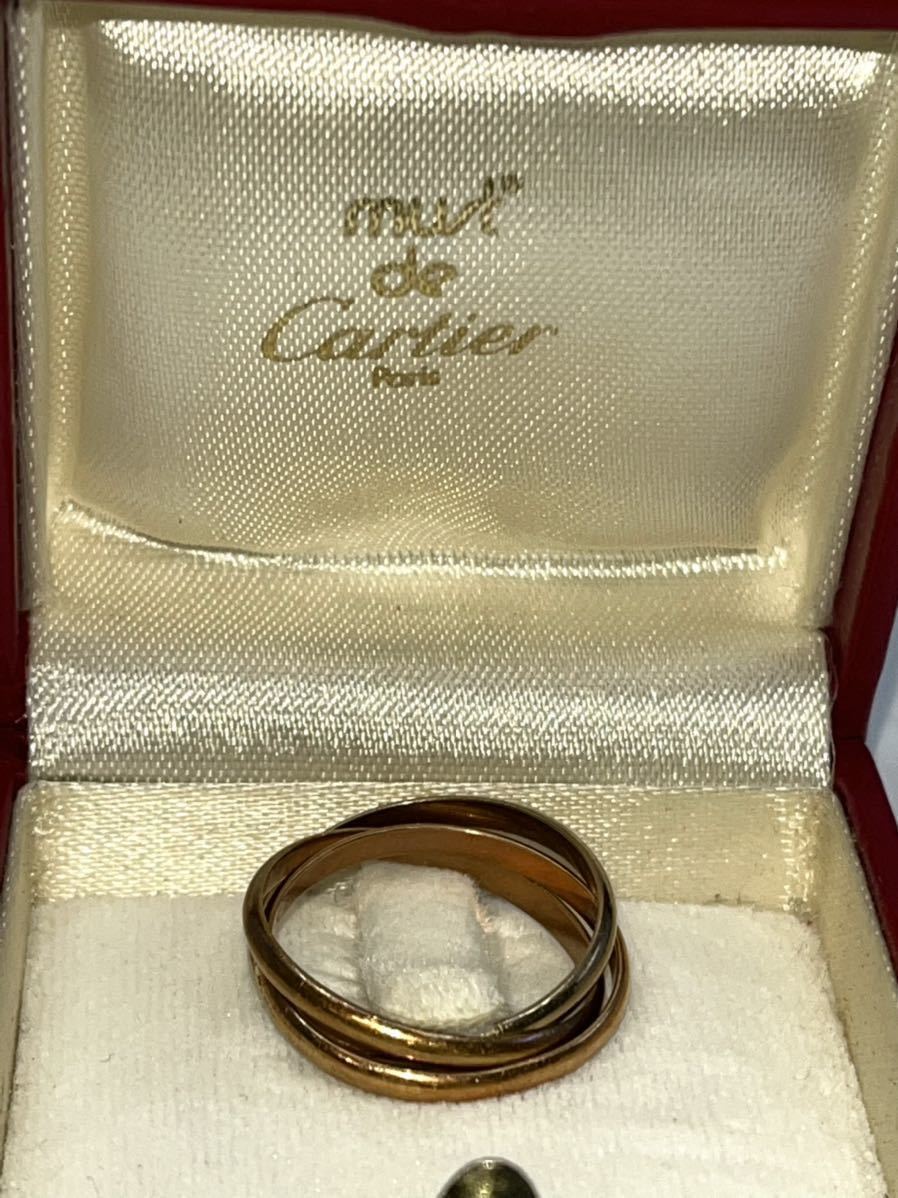 Y04072　Cartier カルティエ トリニティリング 3連リング 指輪 750 刻印 11号 ゴールド _画像2