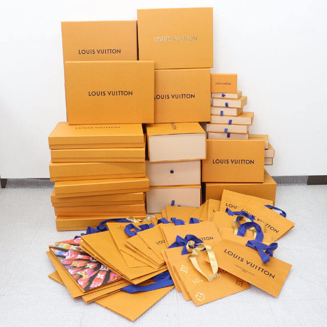 t8298 即決 本物 世界的に有名な LOUIS VUITTON ルイヴィトン BOX ショッパー 箱31個 人気商品の まとめ売り 純正BOX オレンジ 化粧箱 紙袋 空き箱 36枚