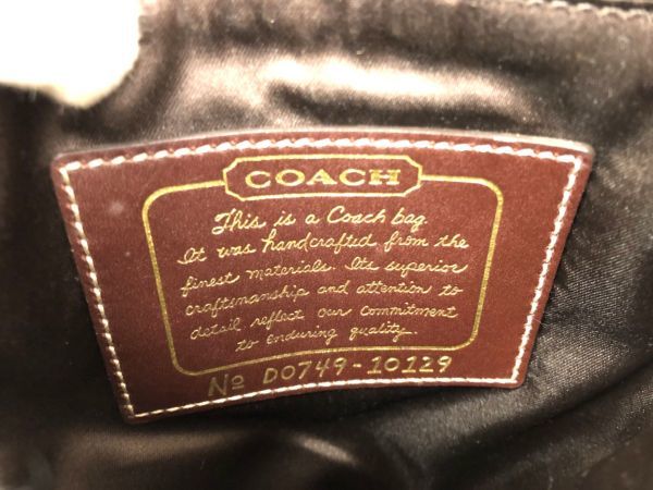 AS137549-152 中古品 COACH 10129 ショルダーバッグ シグネチャー キャンバス レザー ゴールド金具 コーチ レディース ブラウン系_画像10