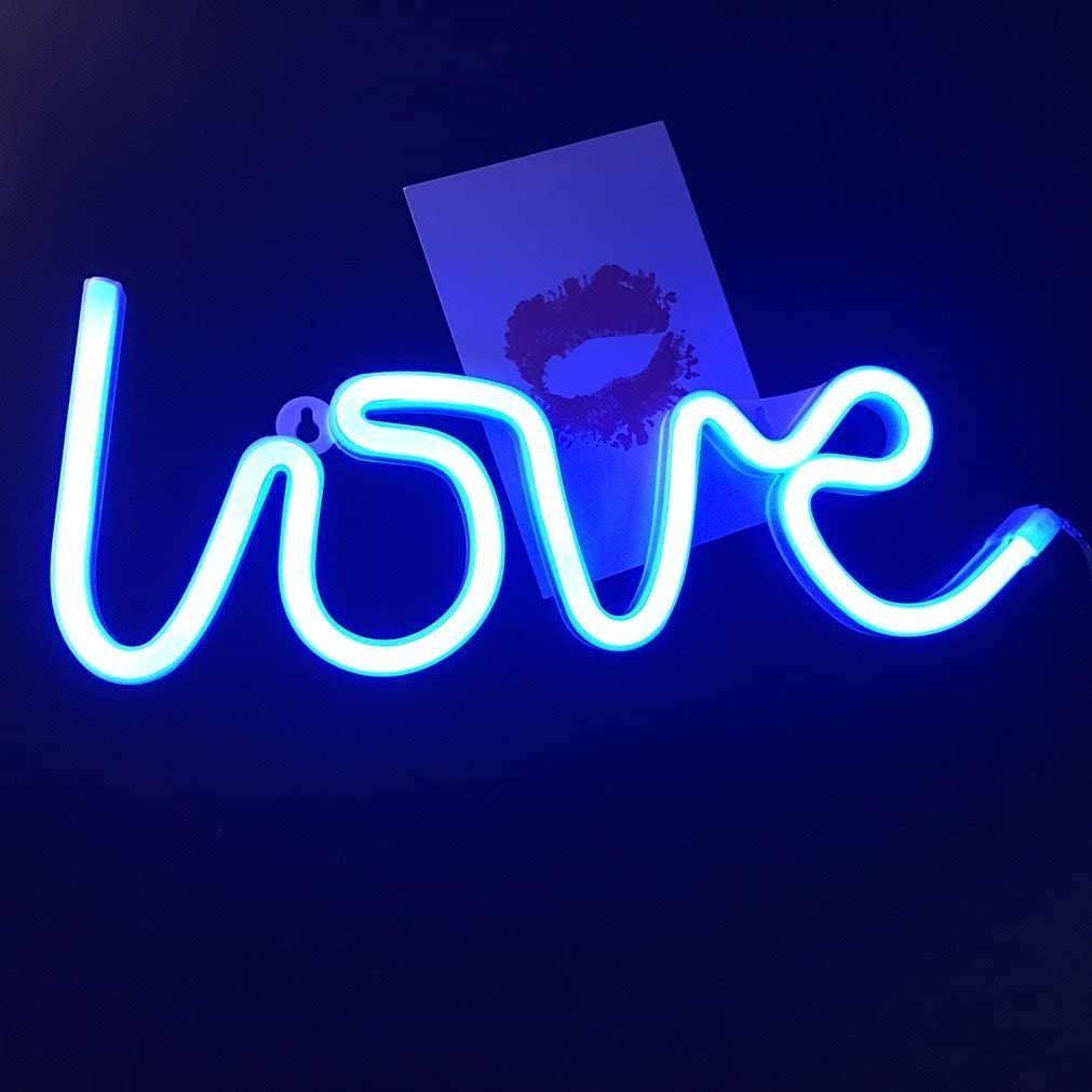 ネオンサイン Loveの文字 鮮やかなブルー 青 USB&電池2WAY給電 ネオンサイン Loveの文字 鮮やかなブルー 青 USB&電池2WAY給電