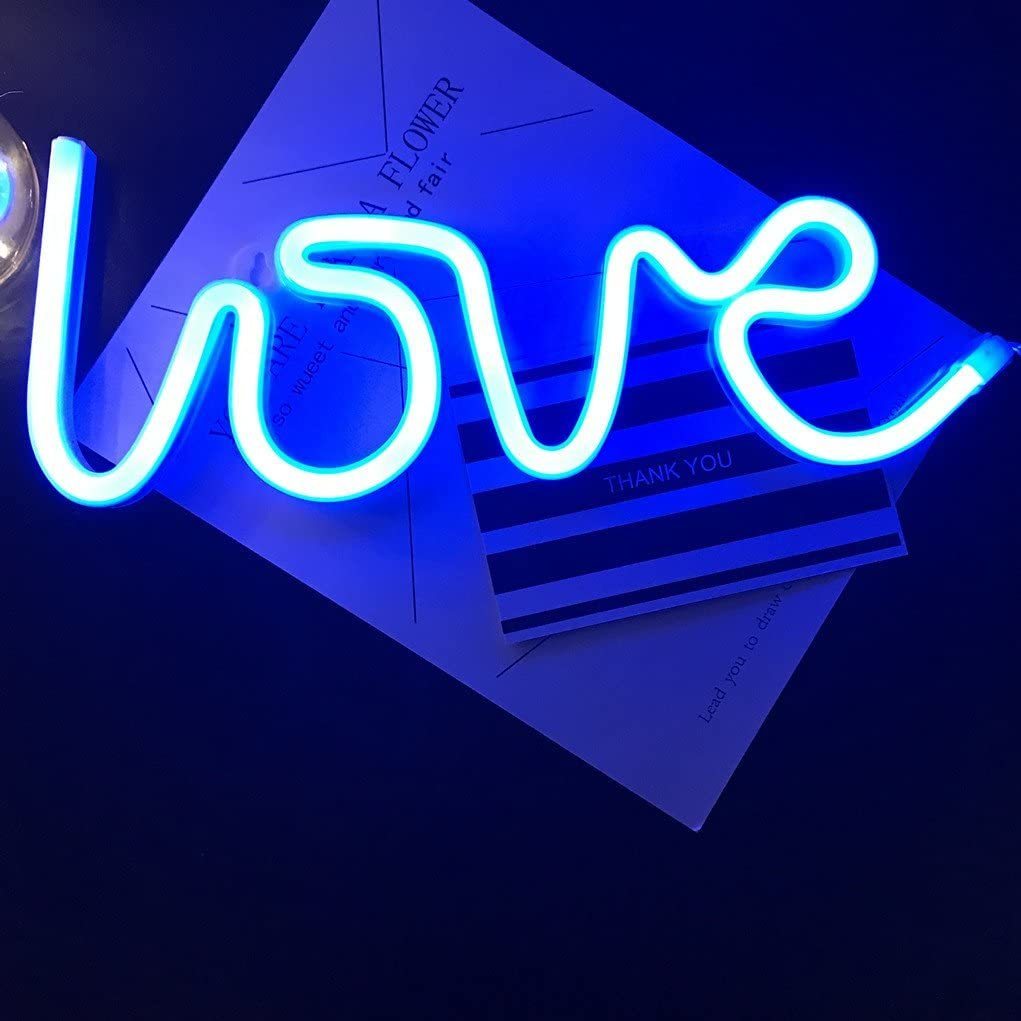 ネオンサイン Loveの文字 鮮やかなブルー 青 USB&電池2WAY給電 ネオンサイン Loveの文字 鮮やかなブルー 青 USB&電池2WAY給電