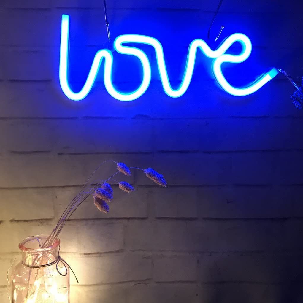 ネオンサイン Loveの文字 鮮やかなブルー 青 USB&電池2WAY給電 ネオンサイン Loveの文字 鮮やかなブルー 青 USB&電池2WAY給電