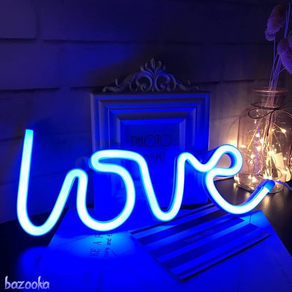 ネオンサイン Loveの文字 鮮やかなブルー 青 USB&電池2WAY給電 ネオンサイン Loveの文字 鮮やかなブルー 青 USB&電池2WAY給電
