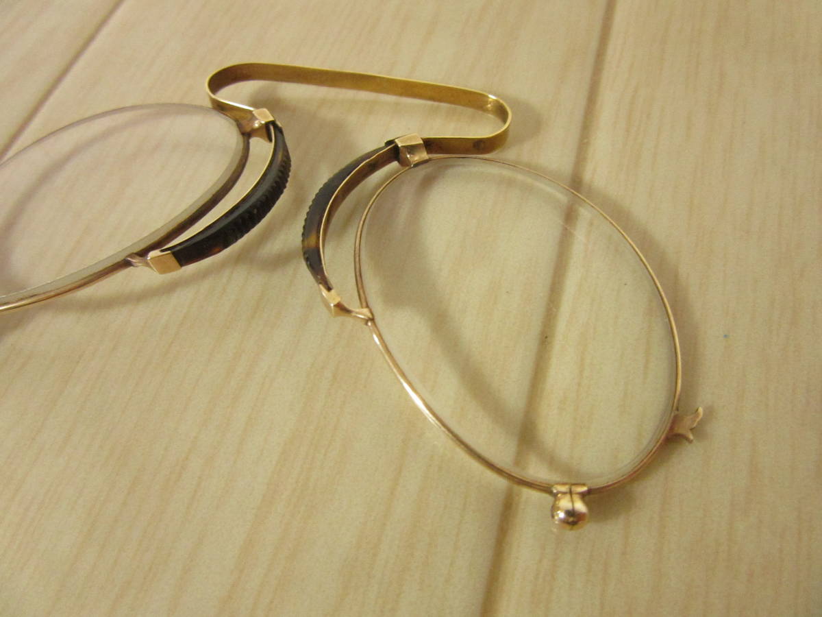 B6[ antique spring type nose glasses ] free shipping 