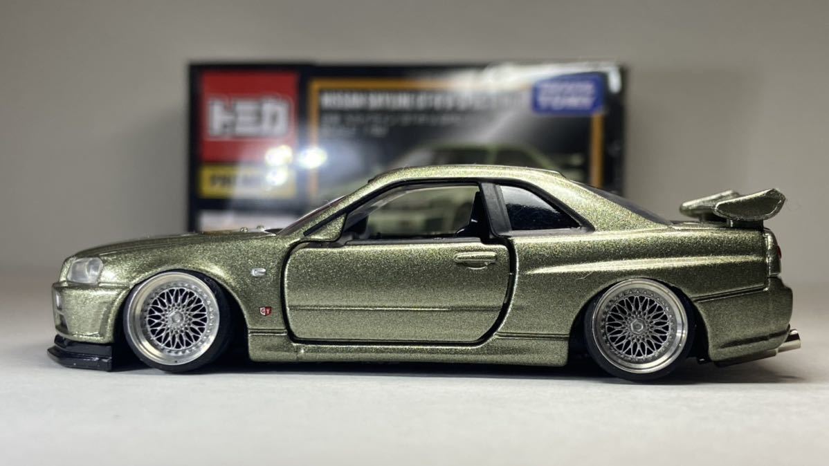 1/62 改 日産 スカイラインGTR R34 車高短 アルミ製深リム 1/62 改 日産 スカイラインGTR R34 車高短 アルミ製深リム