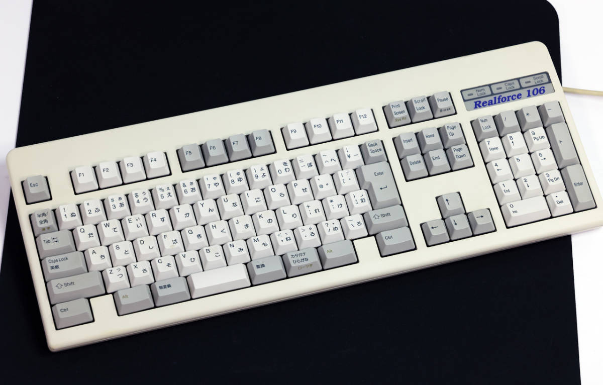 動作確認済 TOPRE 東プレ 日本語 106 キーボード Realforce106 LA0100 静電容量無接点 JIS ホワイト リアルフォース PS/2接続 有線