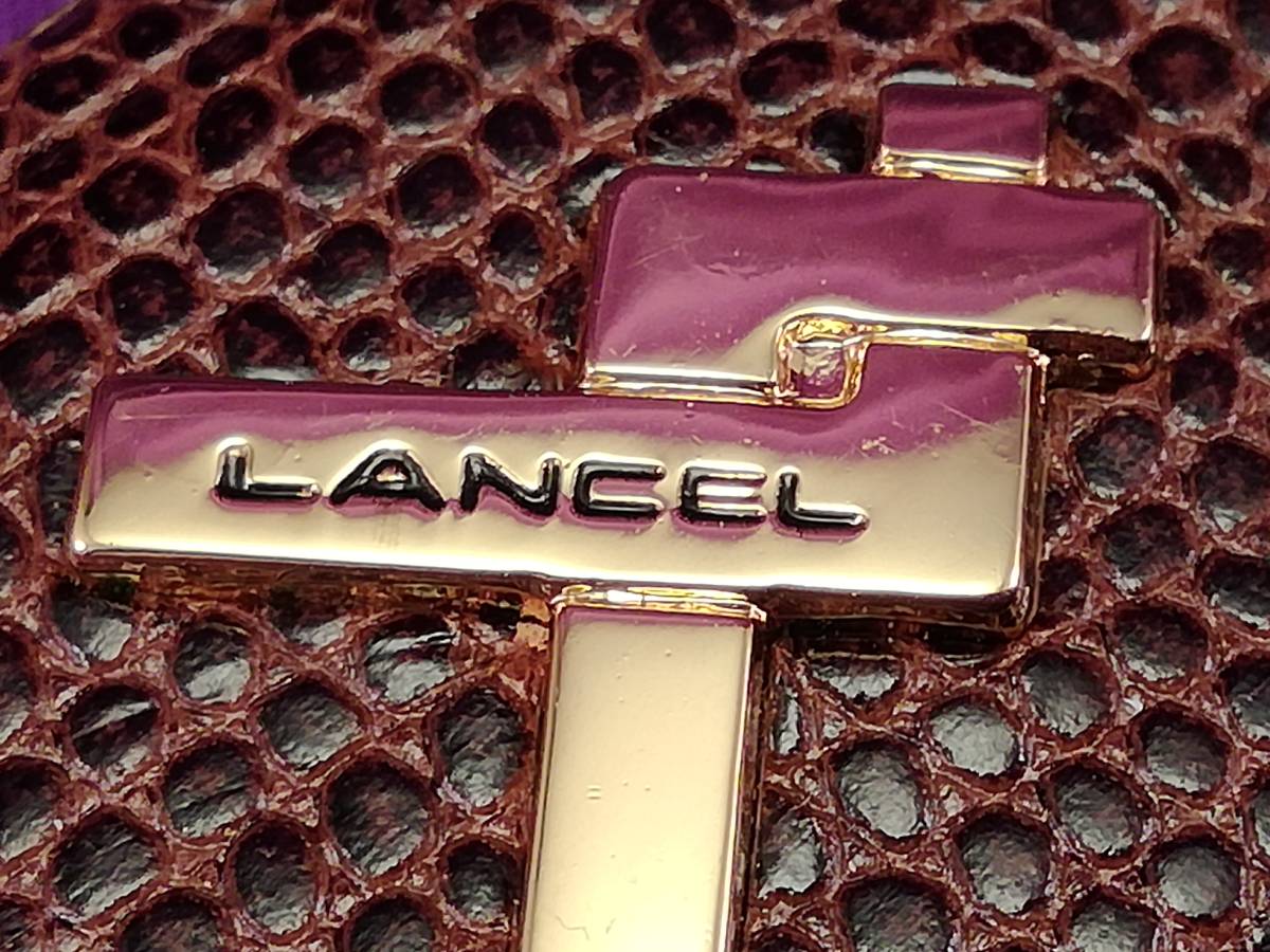  Lancel turbo festival NO.7100* brass Brown leather * working properly goods 