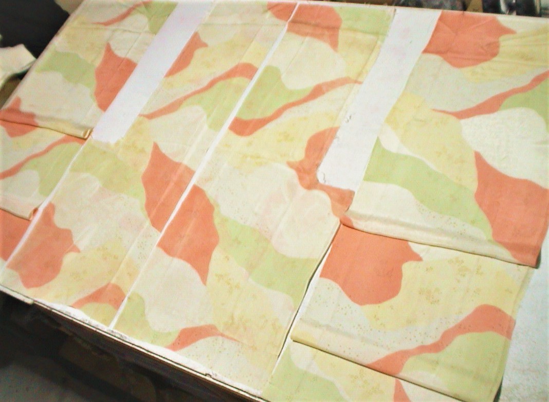  kimono flap ( old cloth ) silk feather two -ply feather lining road length taking .(36x290,26x96cm)