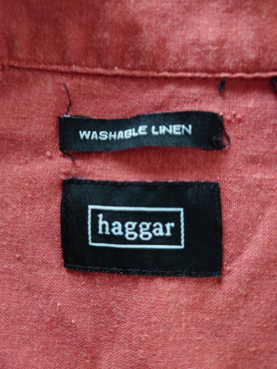 haggar【アメリカ古着アロハシャツ パナマシャツ風】 sizeXXL colorライトブラウン地×カーキーグリーン系  387-5D2415の画像2