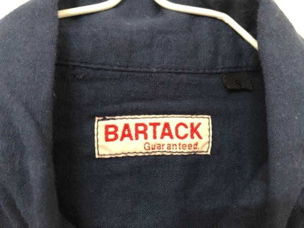 クリックポスト可 未使用 BARTACK バータック キッズ S 長袖 カバーオール シャツ ネイビー プルオーバー シャツ ガーゼ生地 Y-6-50_画像5