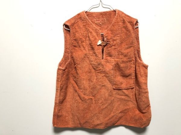 未使用 キッズ M バータック BARTACK ベスト タンクトップ ノースリーブ 重ね着 オレンジ 子供服 タオル地 Y-6-25_画像1