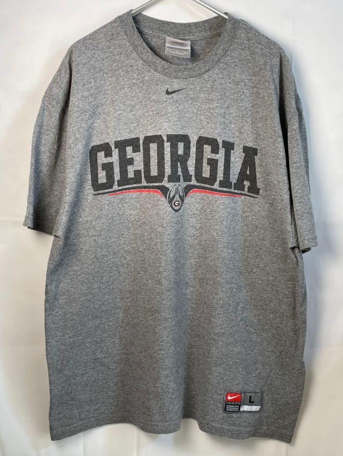 【NCAA】NIKE カレッジTシャツ ジョージア大 ナイキ 90s グレーL 白タグ