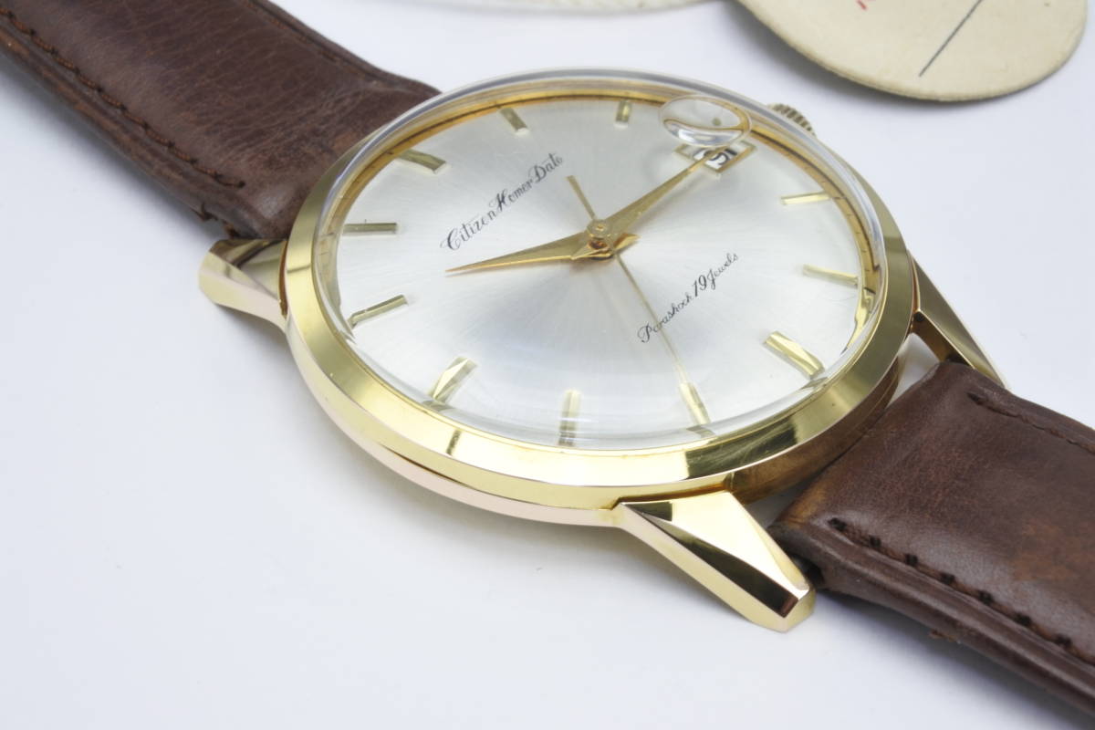 ☆ 1960年代 CITIZEN Homer Date １９石 手巻紳士腕時計