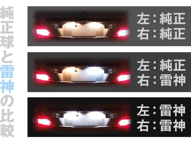 ナンバー灯　LED　日亜 雷神【ホワイト/白】デックス/DEX（車種別専用設計）1個【ライセンスランプ・プレート灯】_画像2