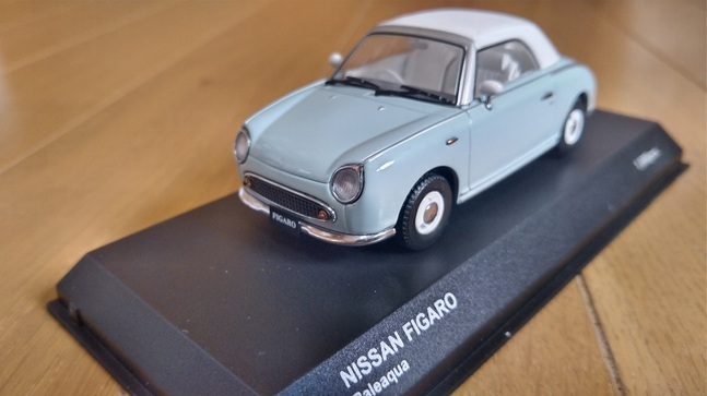 即決 京商 日産 フィガロ NISSAN FIGARO ペールアクア 限定 1/43 絶版 レア