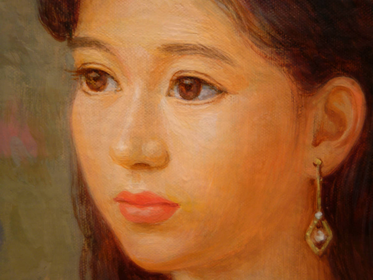 Yahoo!オークション - 徳田宏行 油彩画 3号 若い女 日動画廊 真