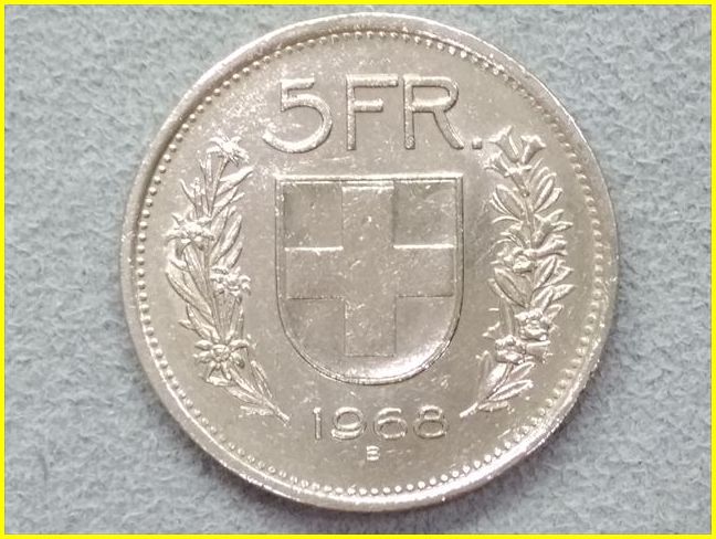 スイス 5フラン 硬貨/1968年 5FR 硬貨/コイン/古銭(ヨーロッパ)｜売買 